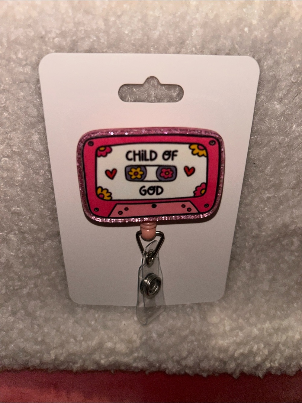 Child of God Pink Glitter Badge Reel